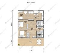 Одноэтажный дом «Гарден» 83 м2 с террасой