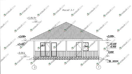 Одноэтажный дом «Макбет» 87 м2 с террасой
