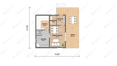 Баня «Барбарис» 43 м2 с террасой