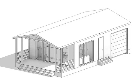 Одноэтажный гостевой дом «РЕМБРАНДТ» 58 м2 с гаражом